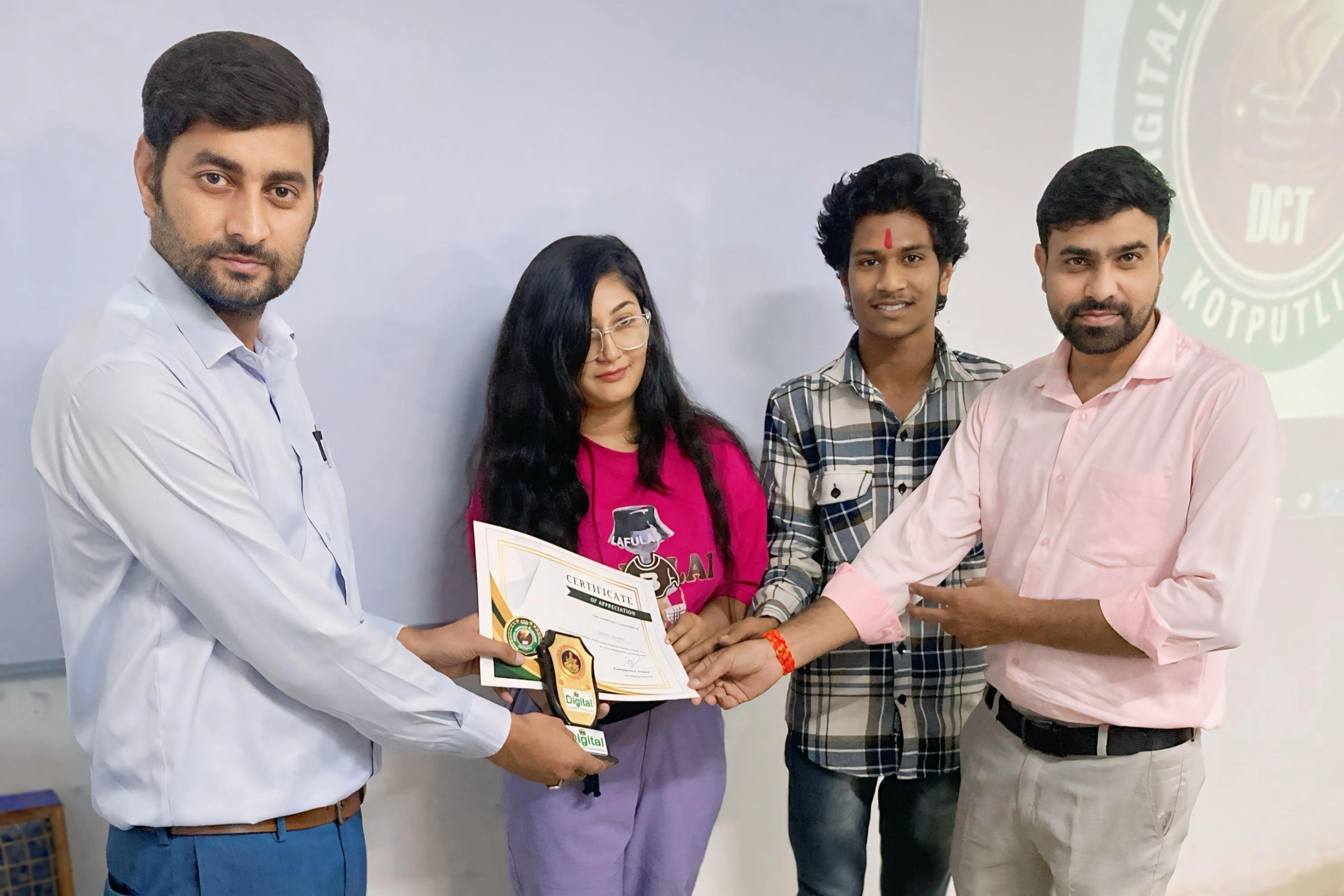 Digital Computer Technology Team Celebrating Achievement - Best Computer Coaching and Institute
